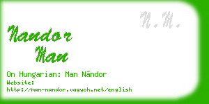 nandor man business card